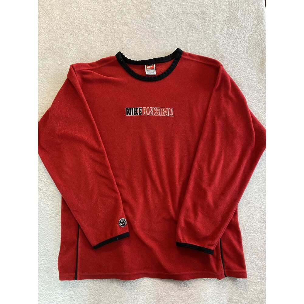 NIKE Basketball Red Fleece Pullover Boys XL (18-20) SWEATSHIRT SHIRT
